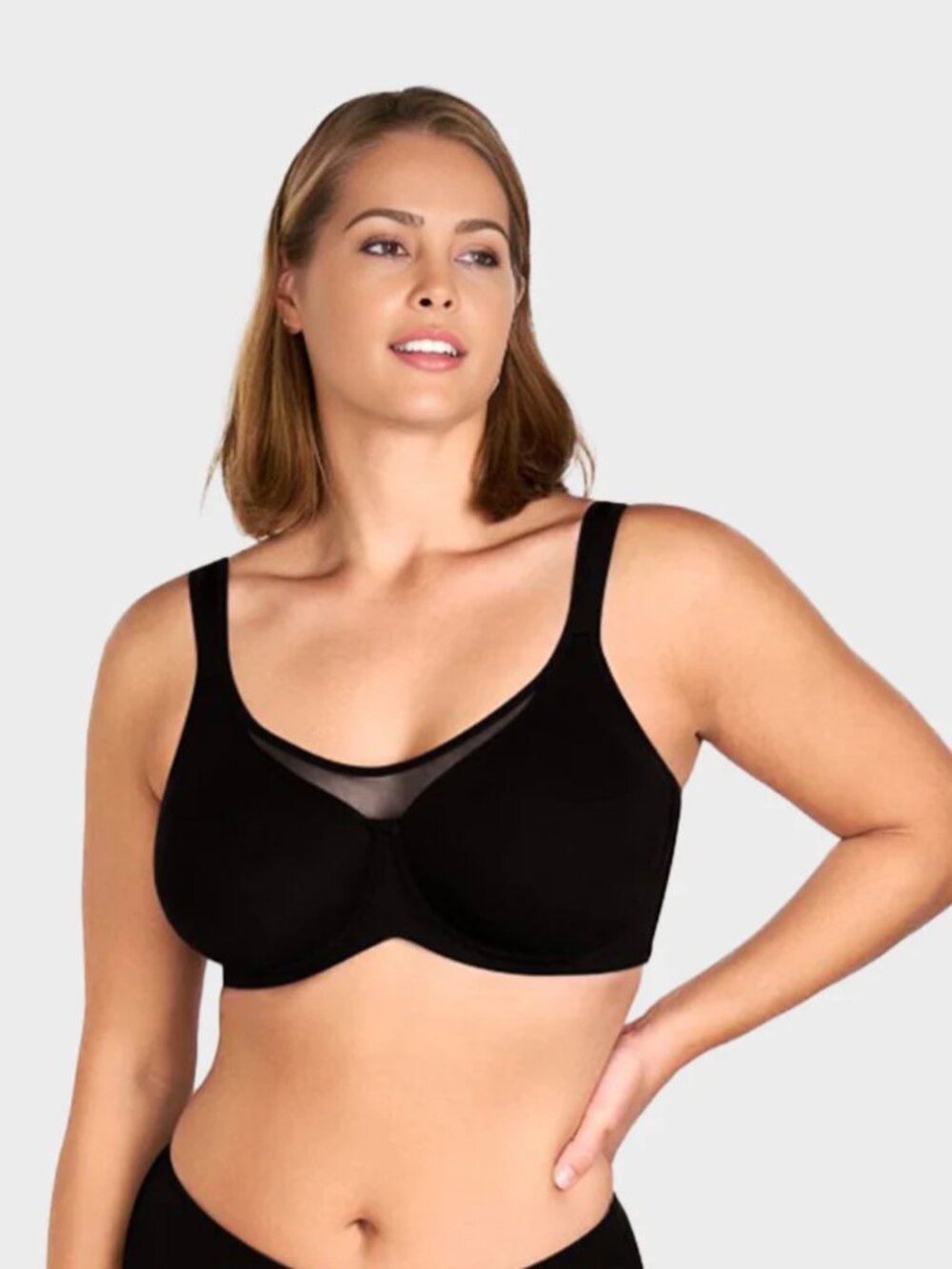 NWT SheCurve Plus Size Cooling Full Coverage Minimizer Bra 44G Black